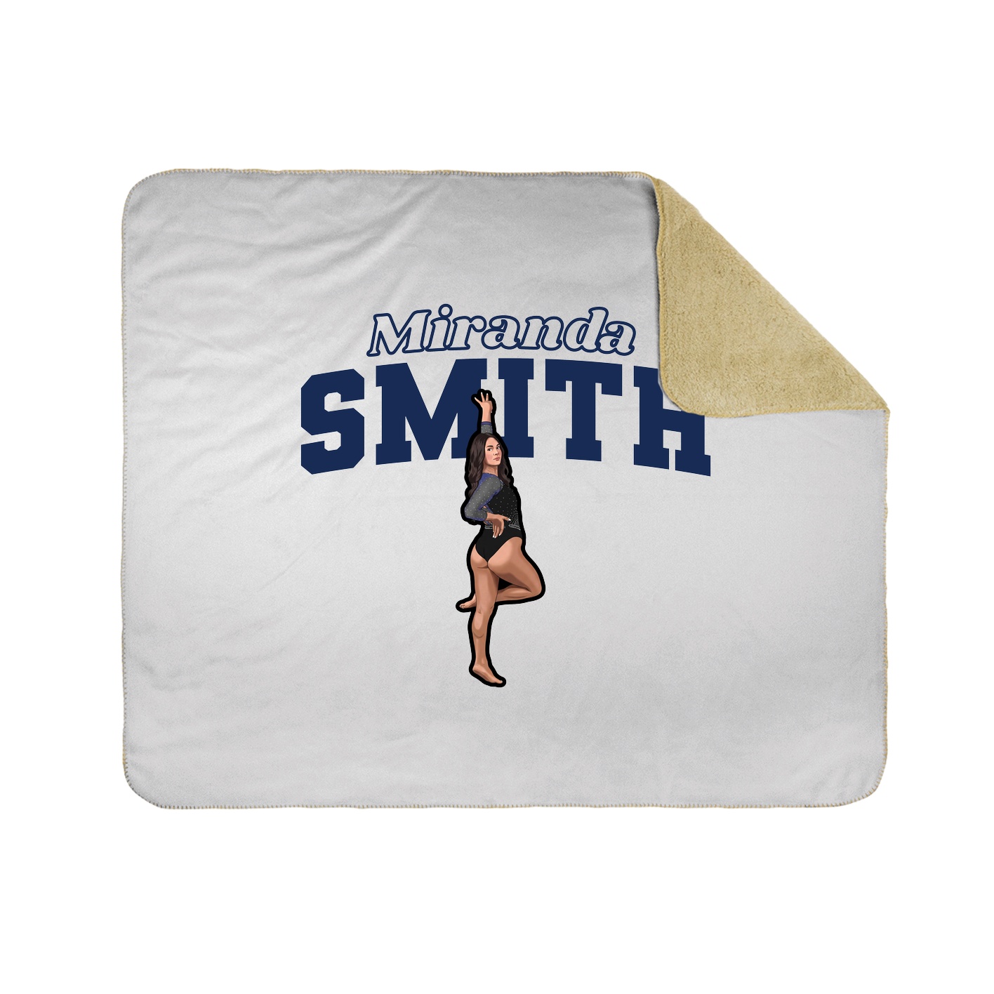 Throw Blanket — Name Arch in White