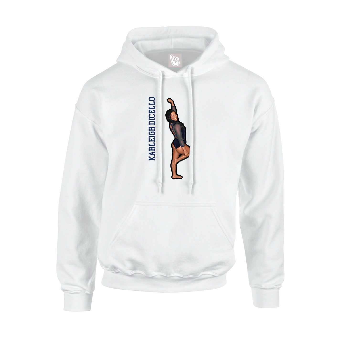 Hoodie — Name Vertical in White