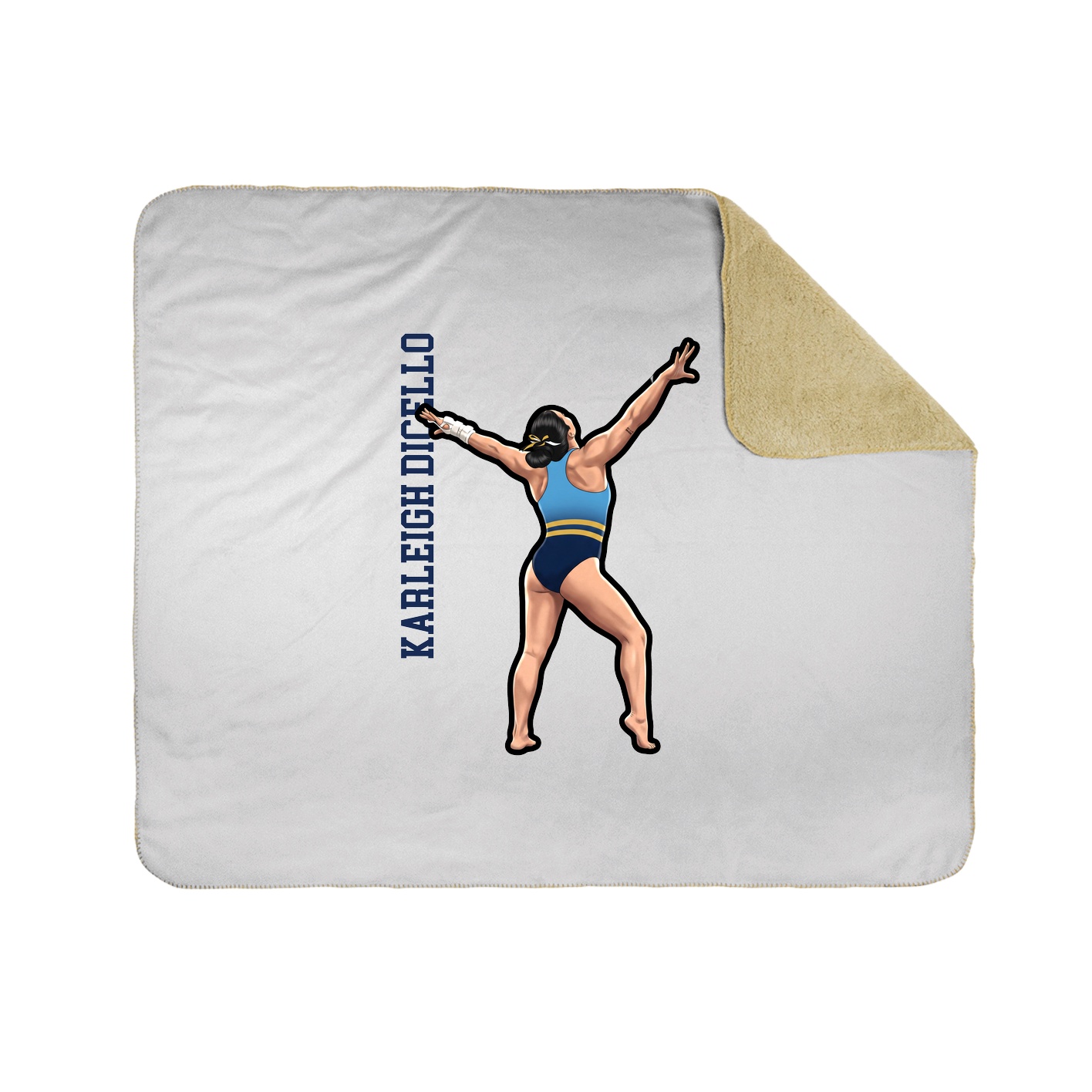 Throw Blanket — Name Vertical in White