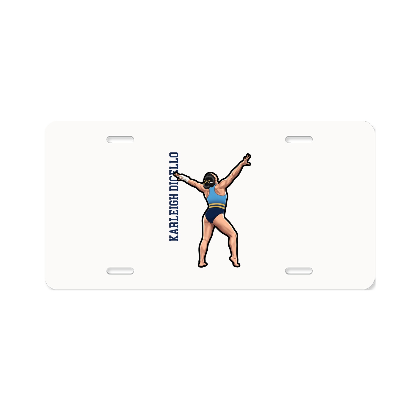 License Plate — Name Vertical in Classic