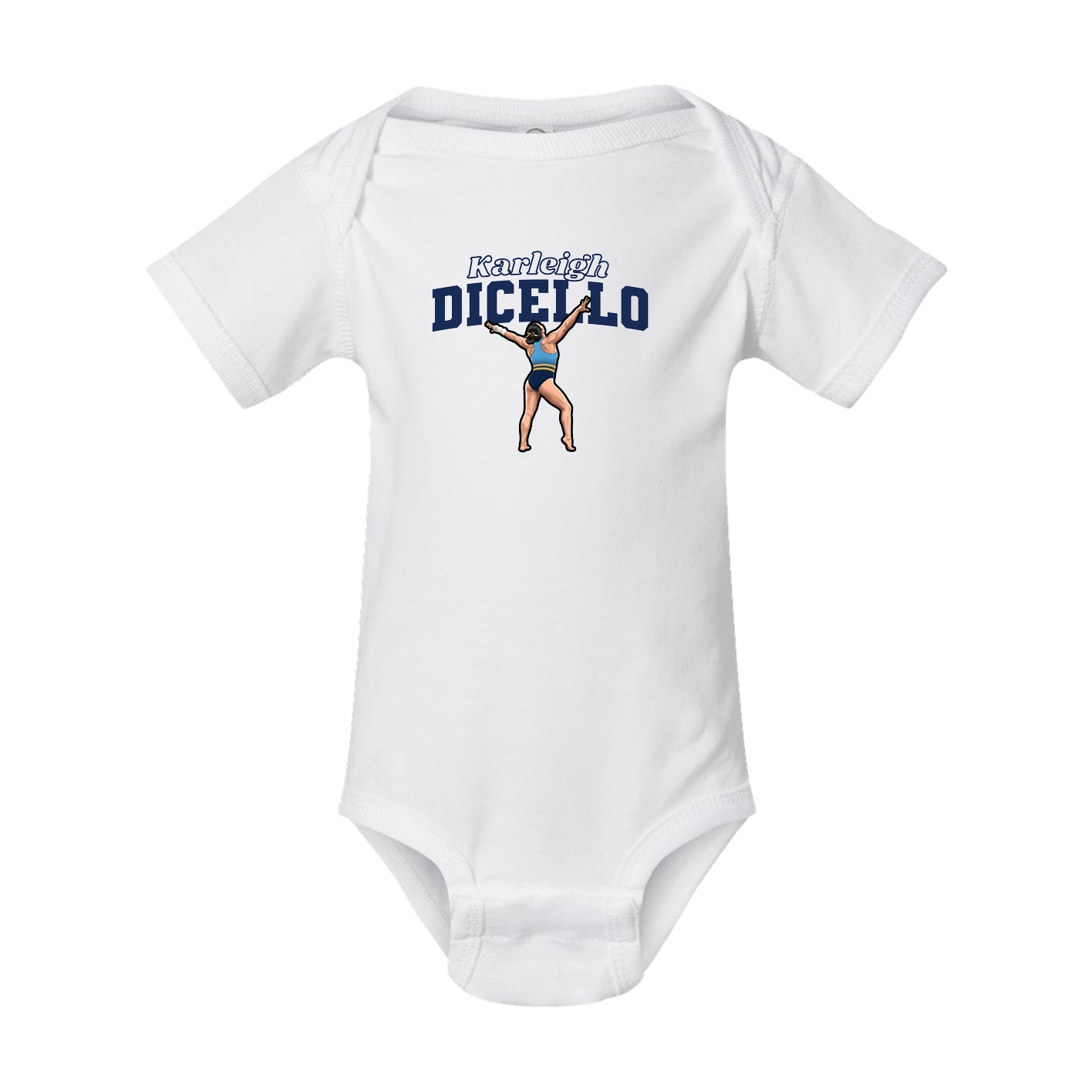 Baby Onesie — Name Arch in White