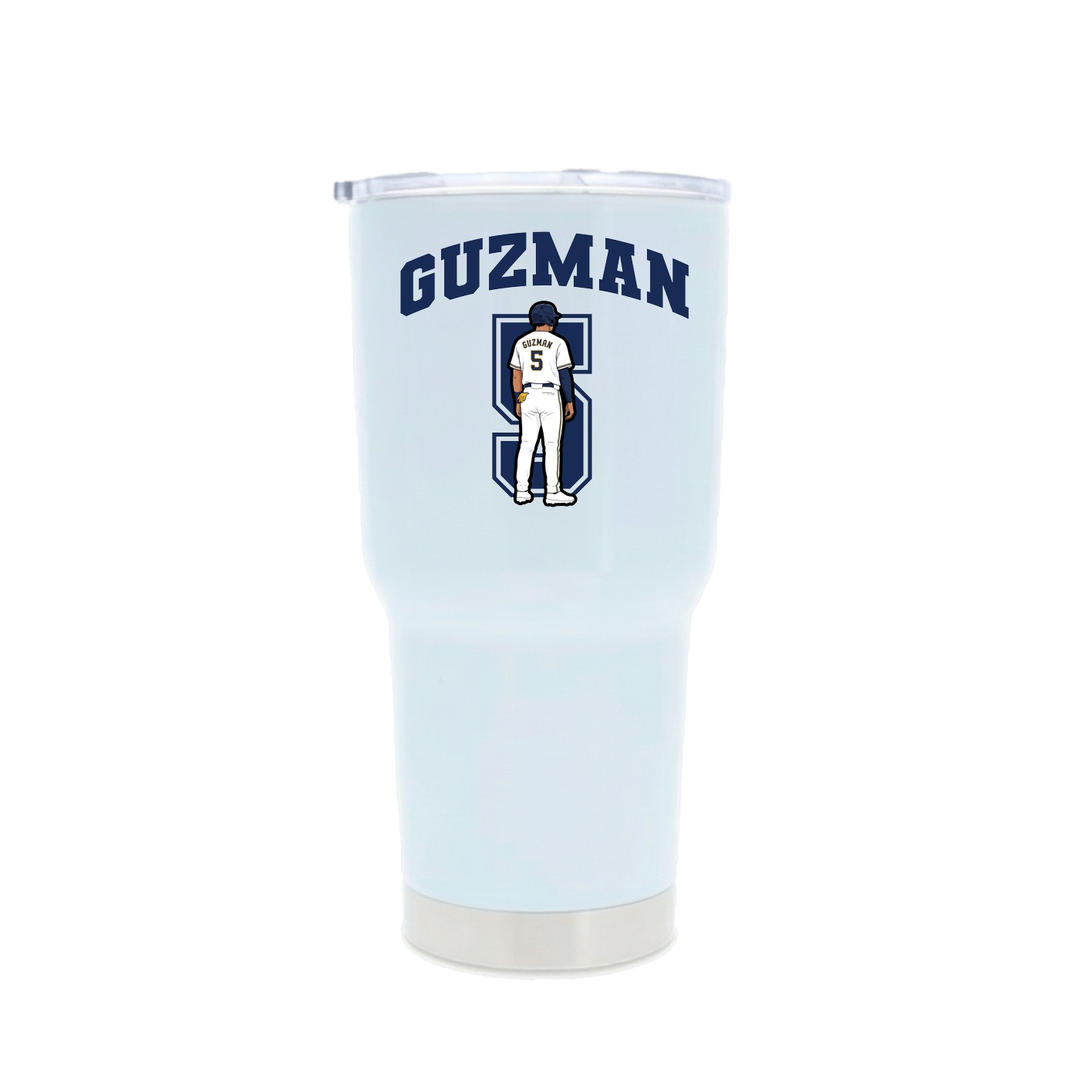 30oz Stainless Steel Tumbler — Number in White
