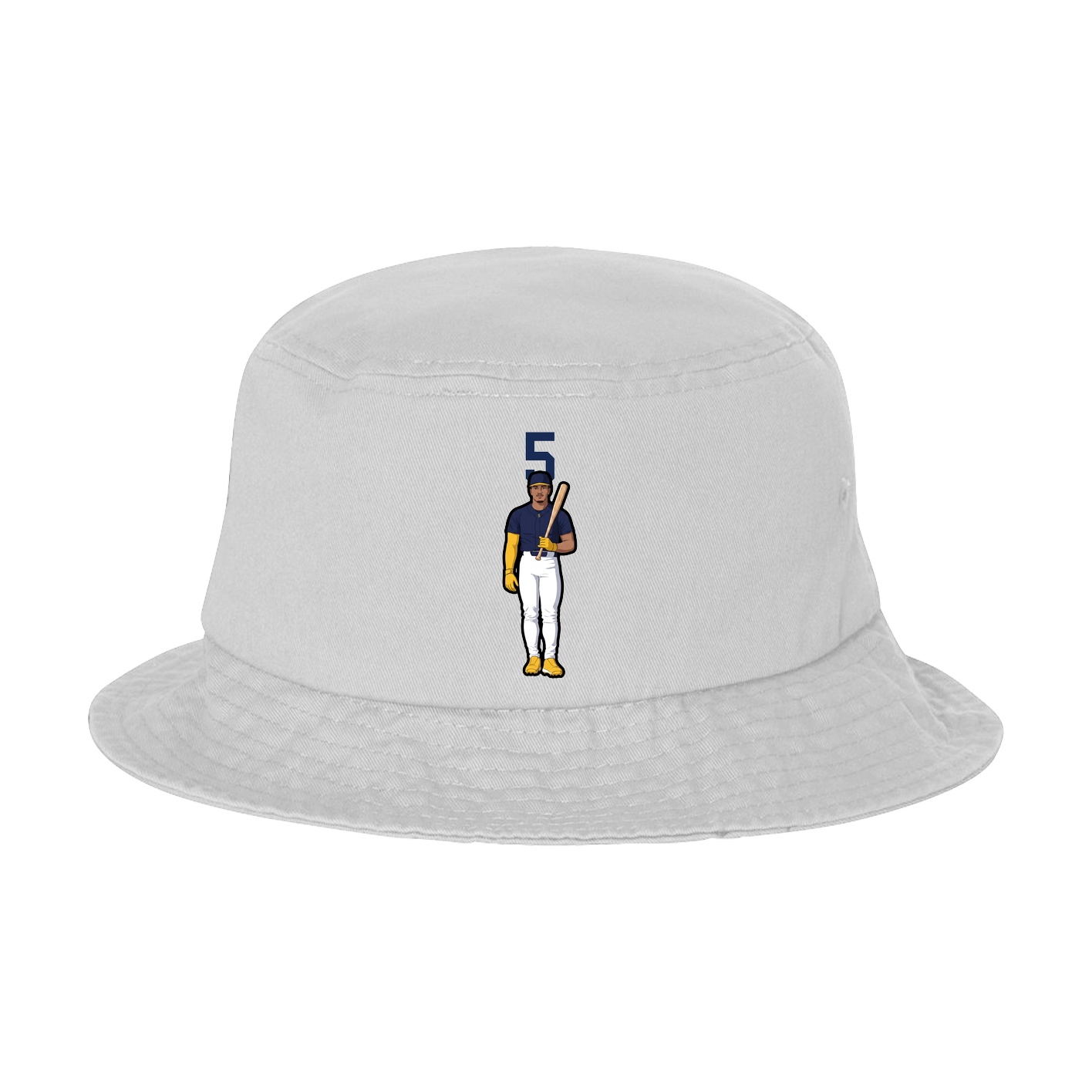 Bucket Cap — Number Top in White