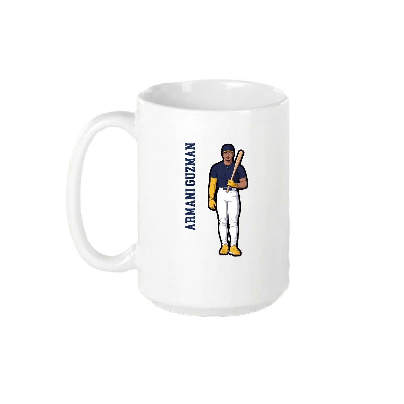 15oz Coffee Mug — Name Vertical in White