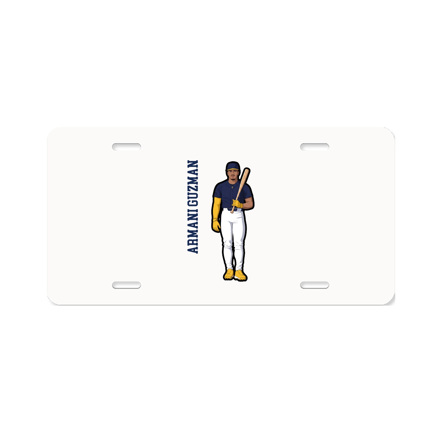 License Plate — Name Vertical in Classic