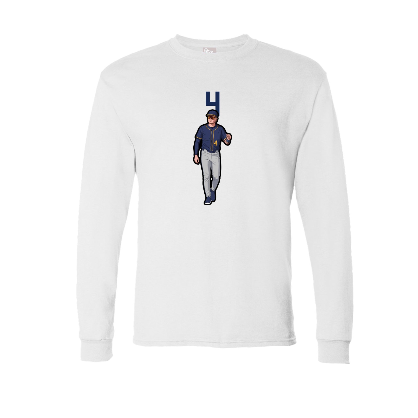 Long Sleeve Tee — Number Top in White