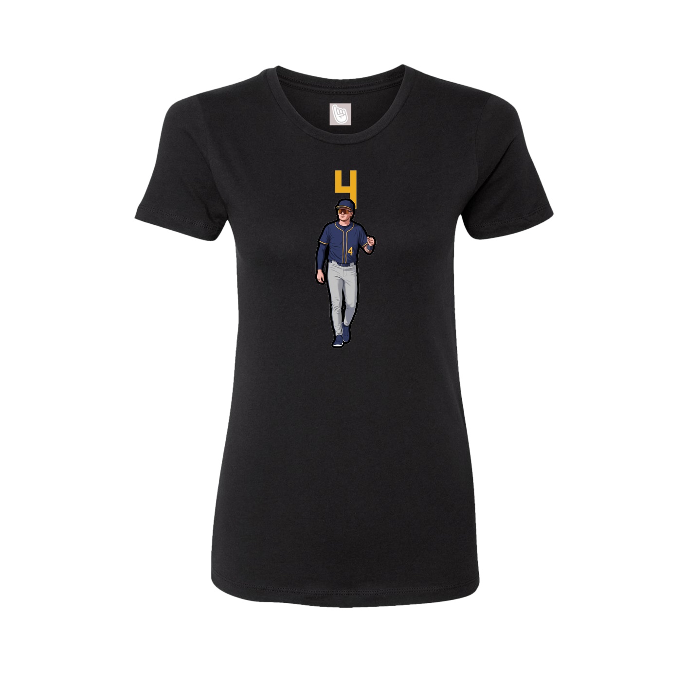 Fitted Women's Tee — Number Top in Black