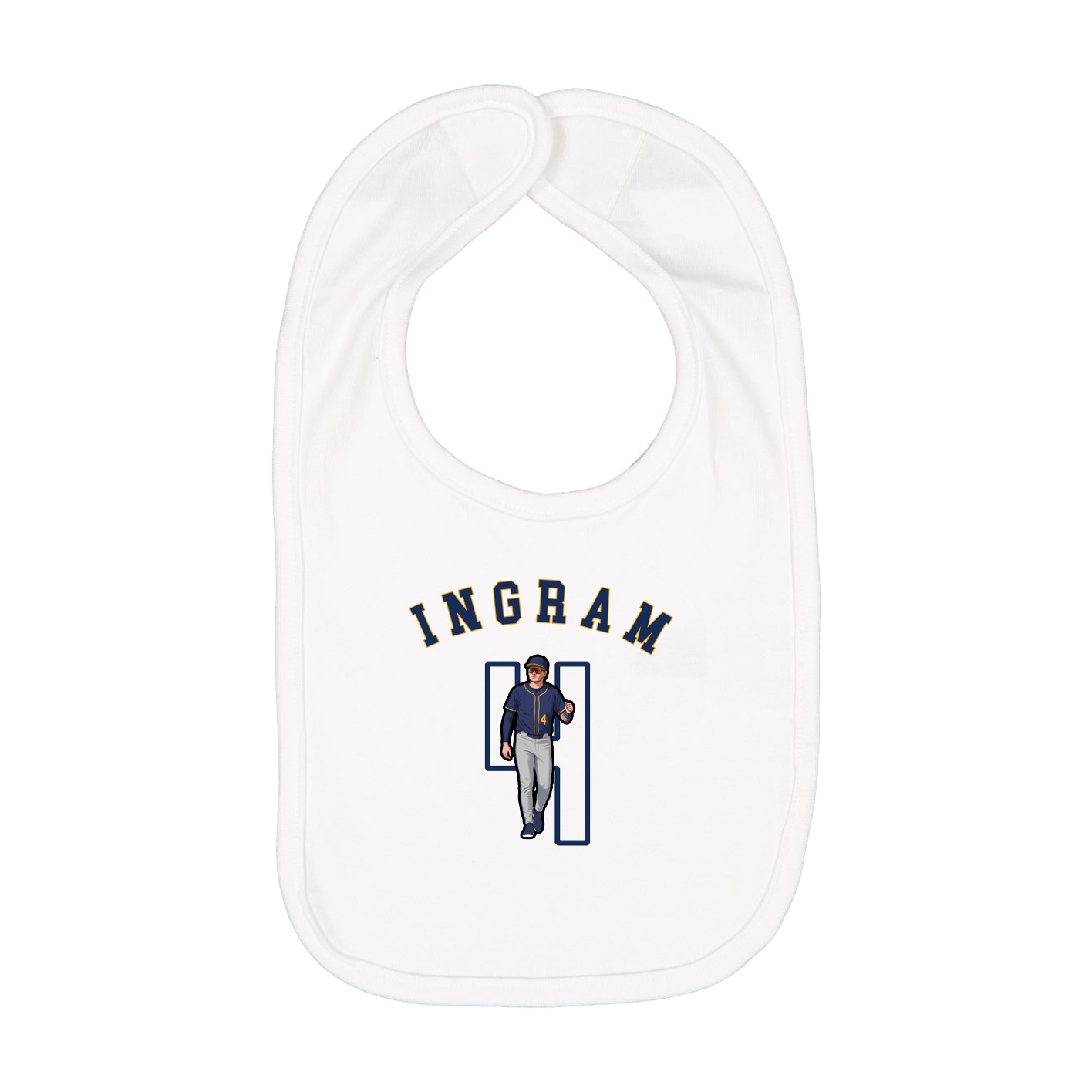 Infant Bib — Shirsey Arch in White