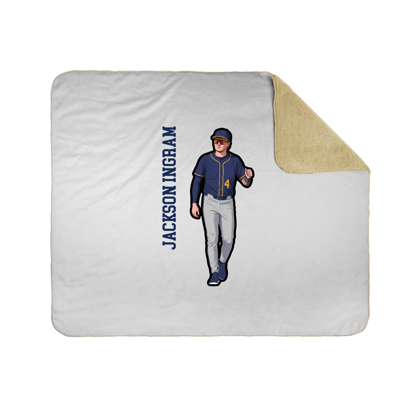 Throw Blanket — Name Vertical in White