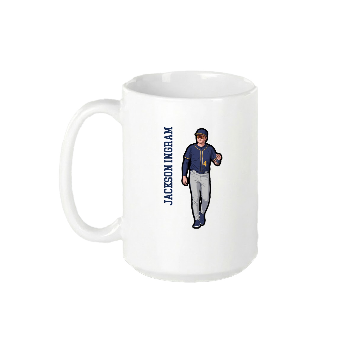 15oz Coffee Mug — Name Vertical in White