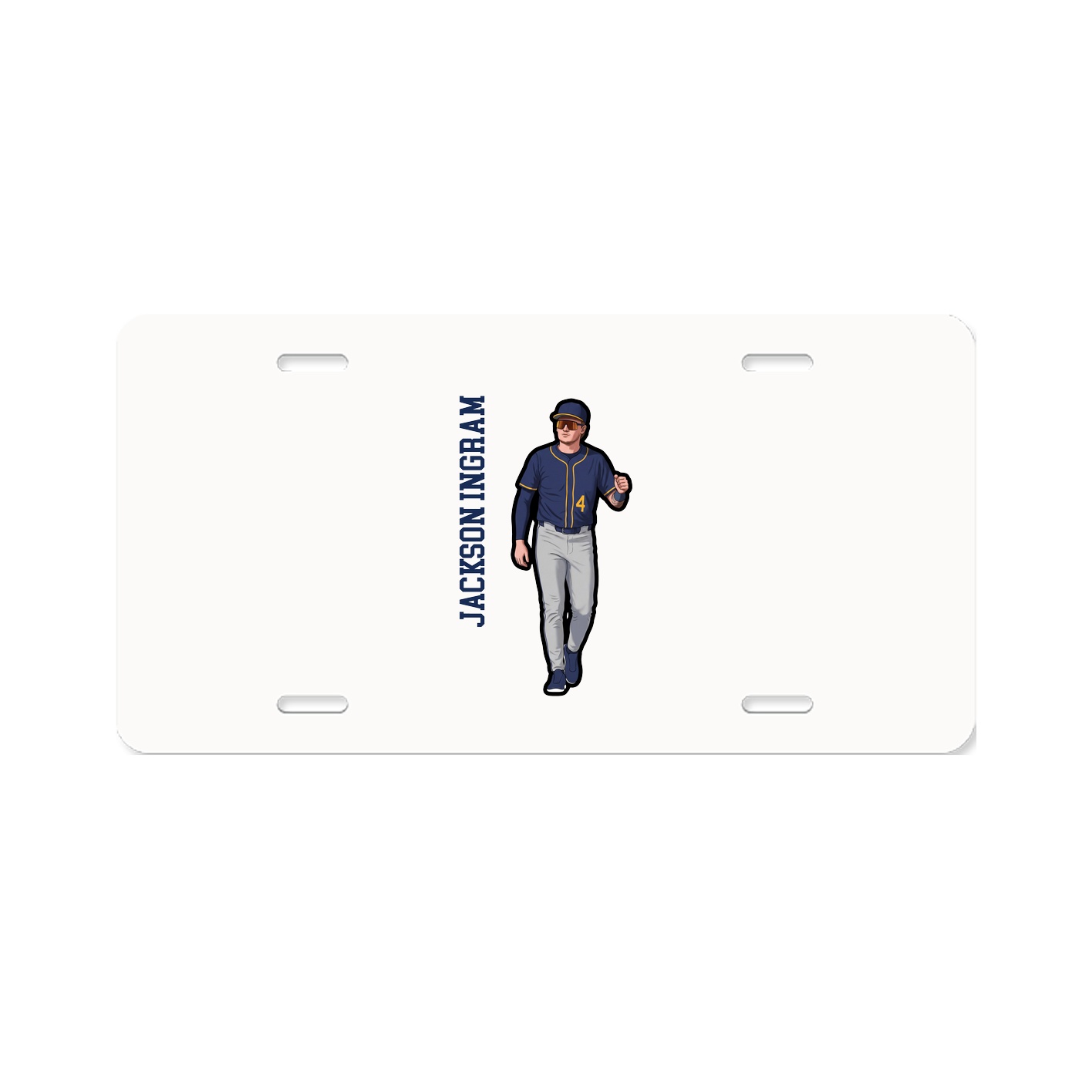 License Plate — Name Vertical in Classic