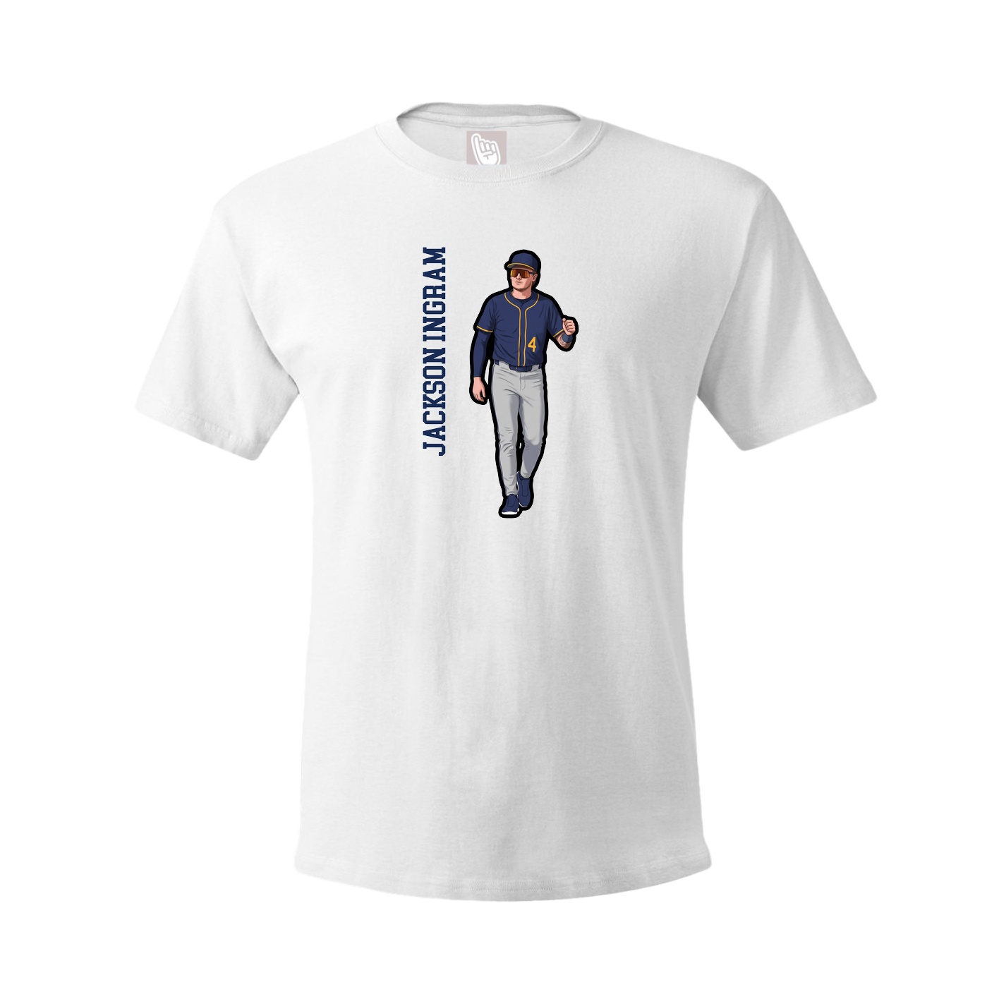Tee — Name Vertical in White