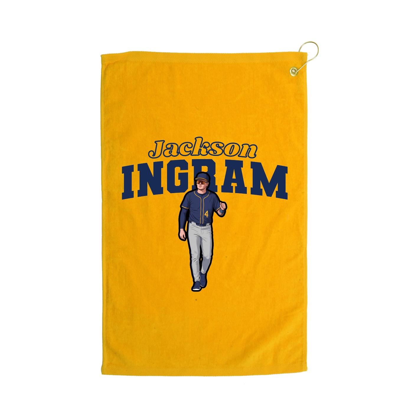 Golf Towel — Name Arch in Gold