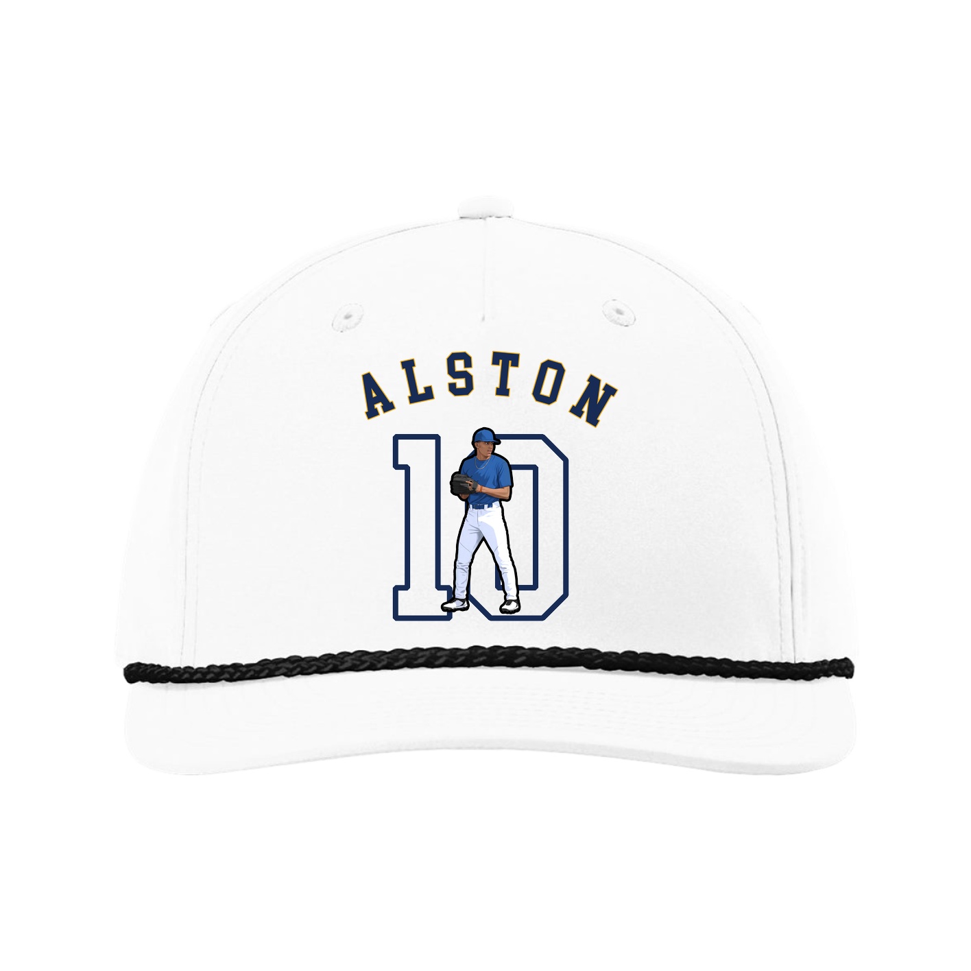 Five-Panel Classic Rope Cap — Shirsey Arch in White