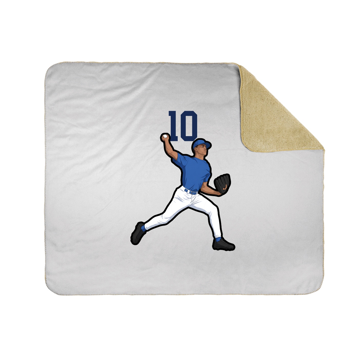 Throw Blanket — Number Top in White
