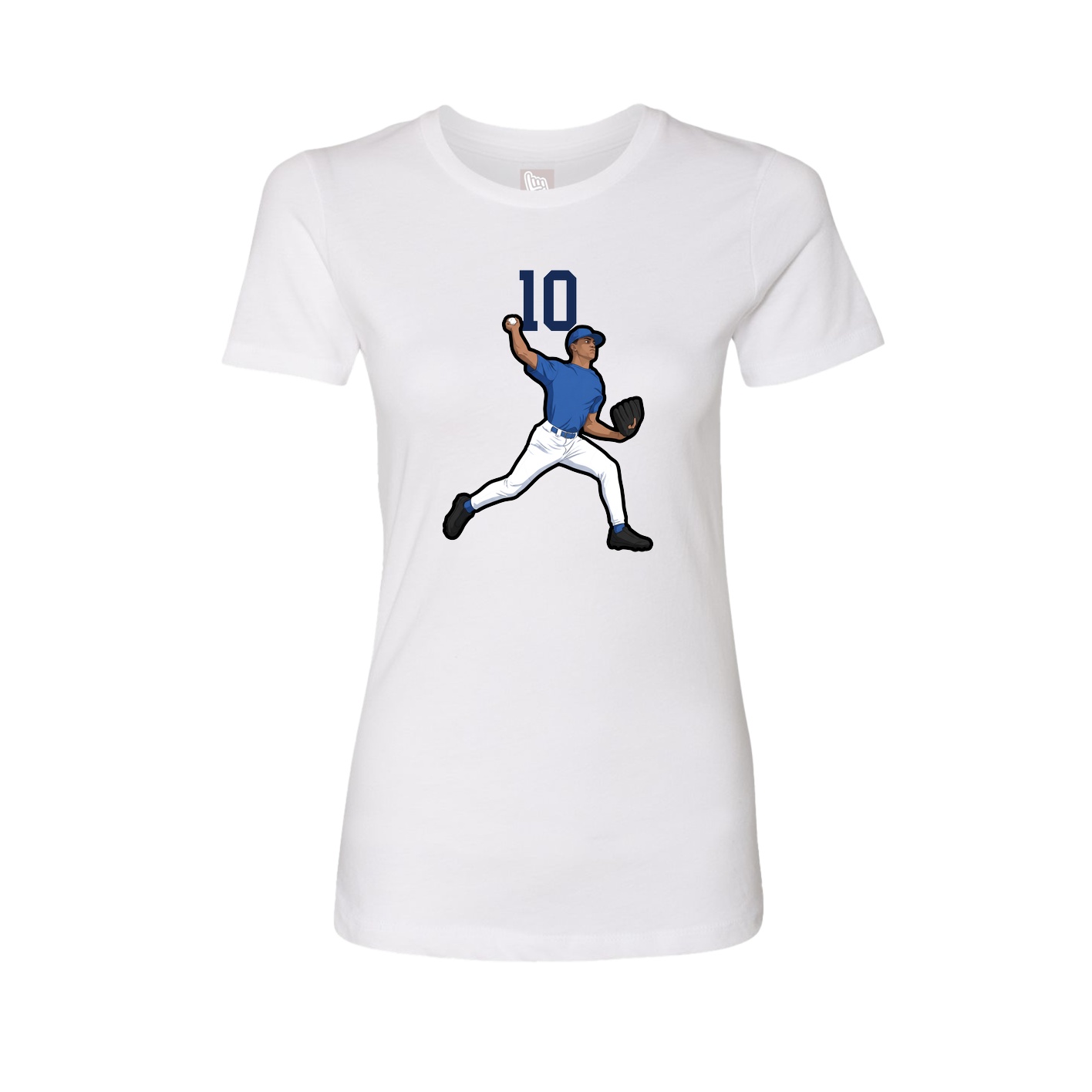 Fitted Women's Tee — Number Top in White