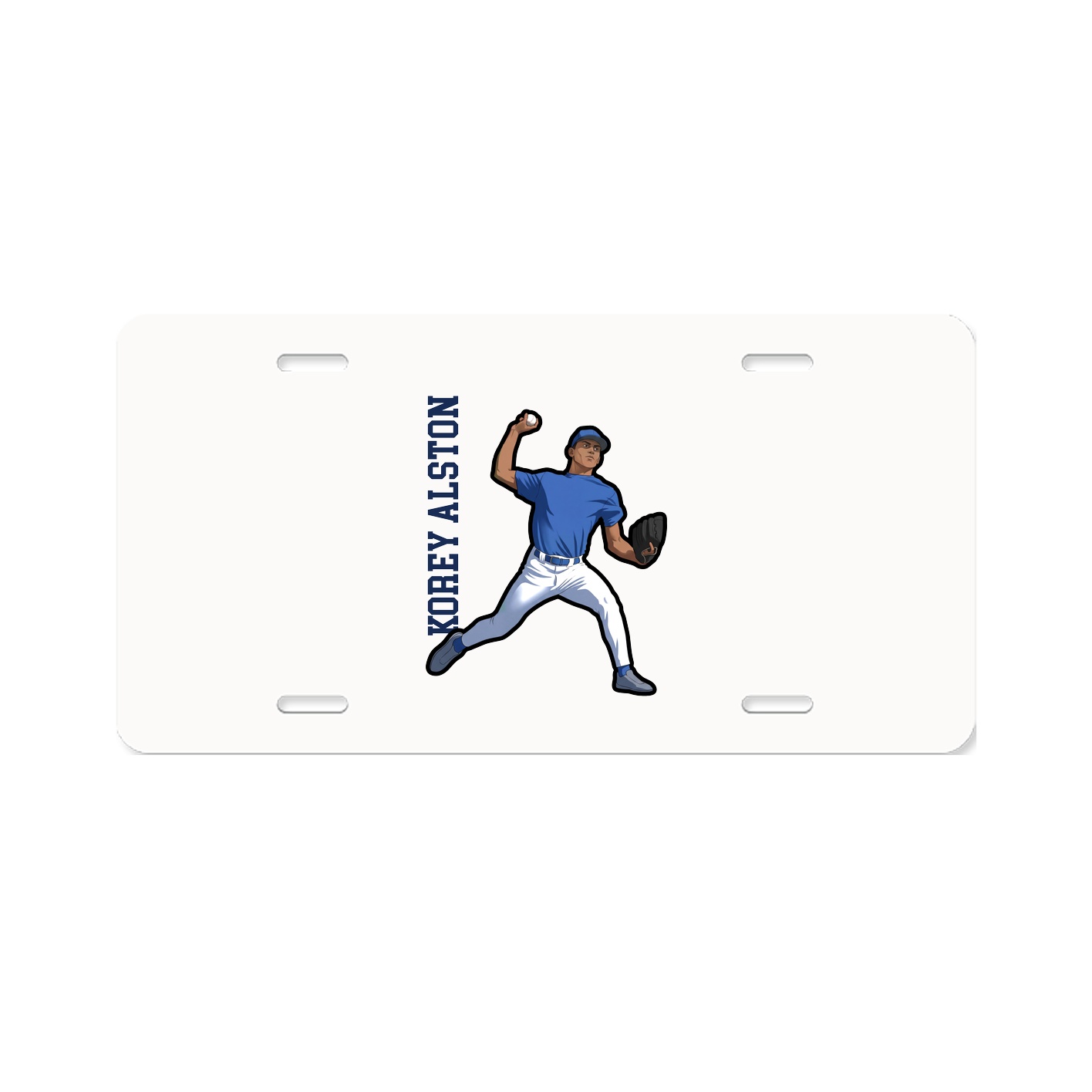 License Plate — Name Vertical in Classic