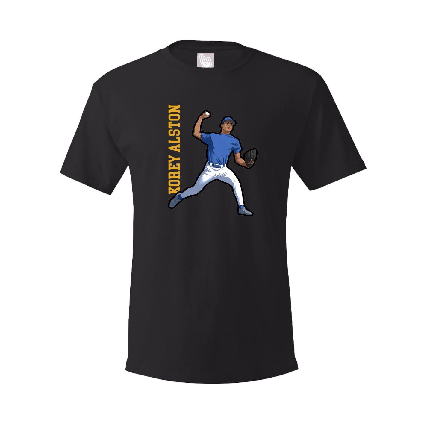Youth Tee — Name Vertical in Black