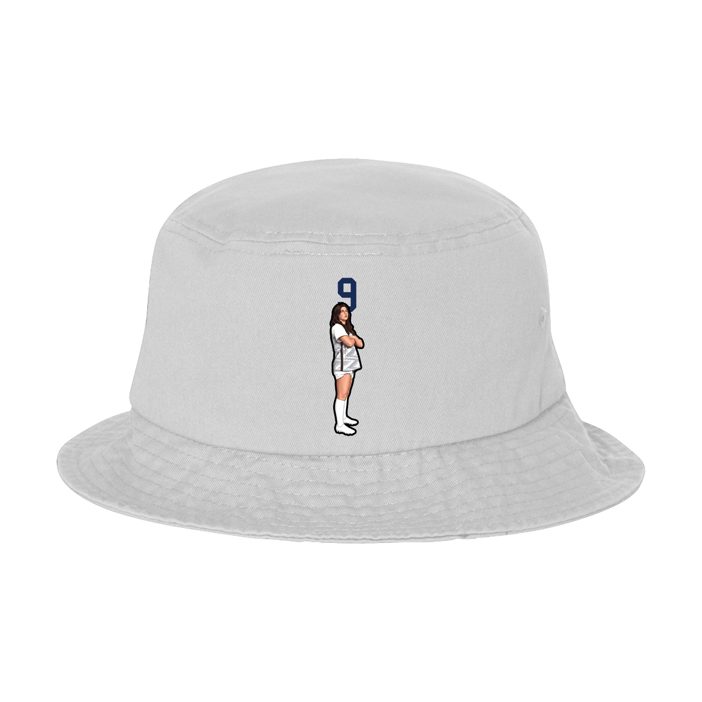 Bucket Cap — Number Top in White