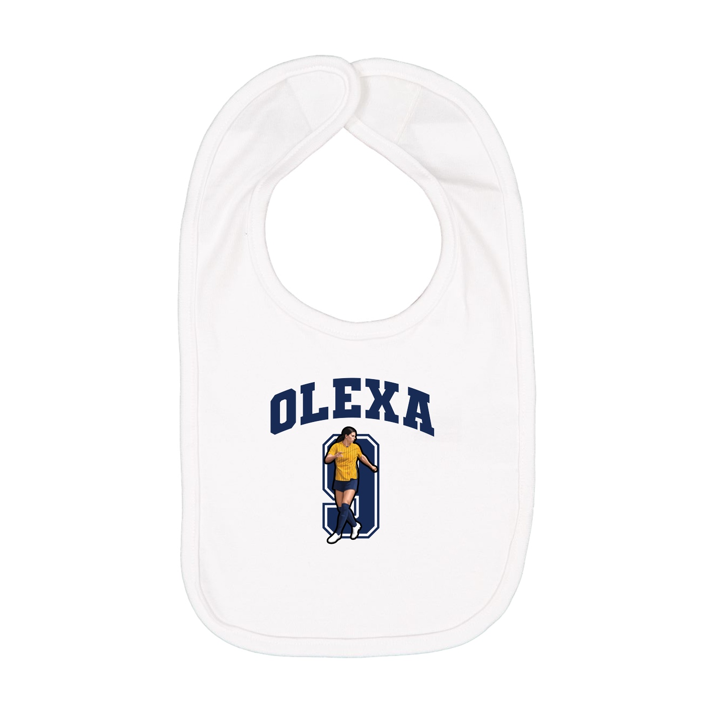 Infant Bib — Number in White