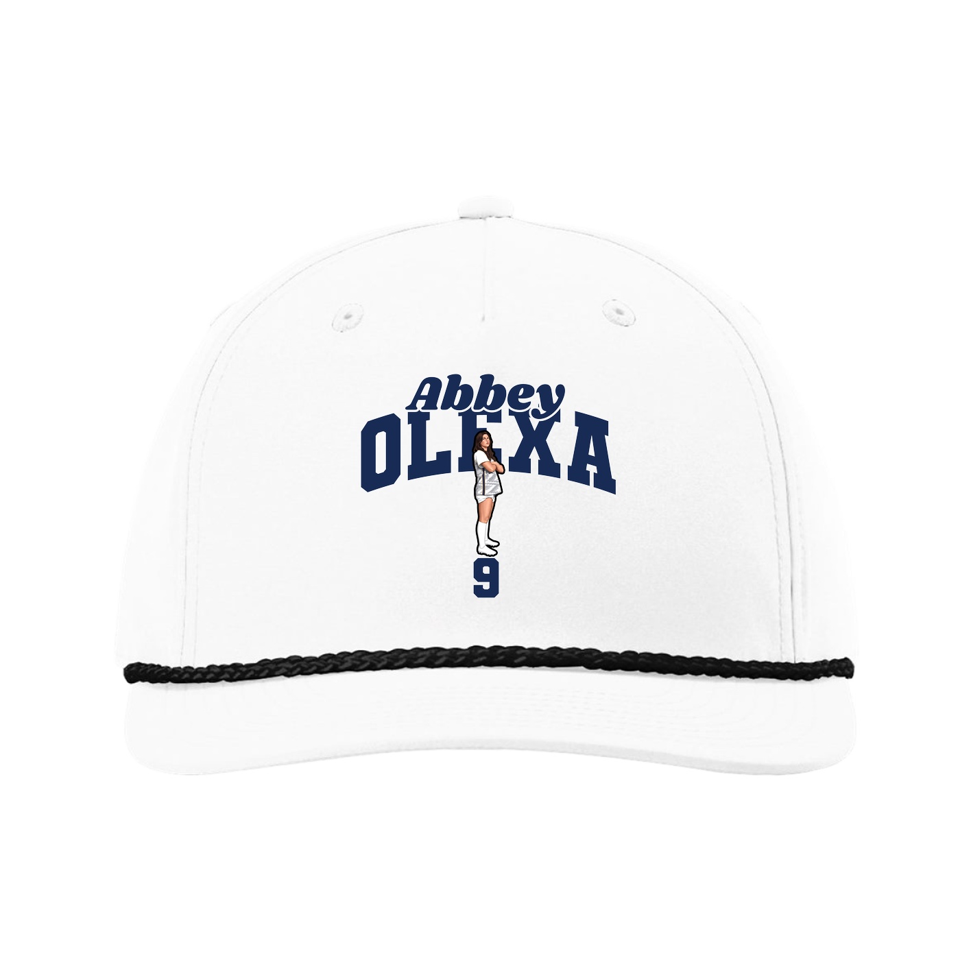 Five-Panel Classic Rope Cap — Signature Arch in White