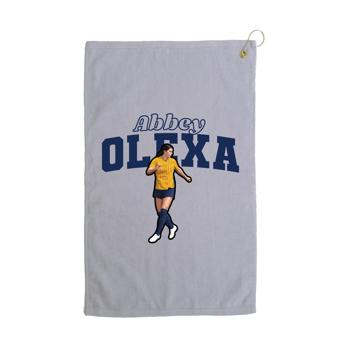 Golf Towel — Name Arch in Grey