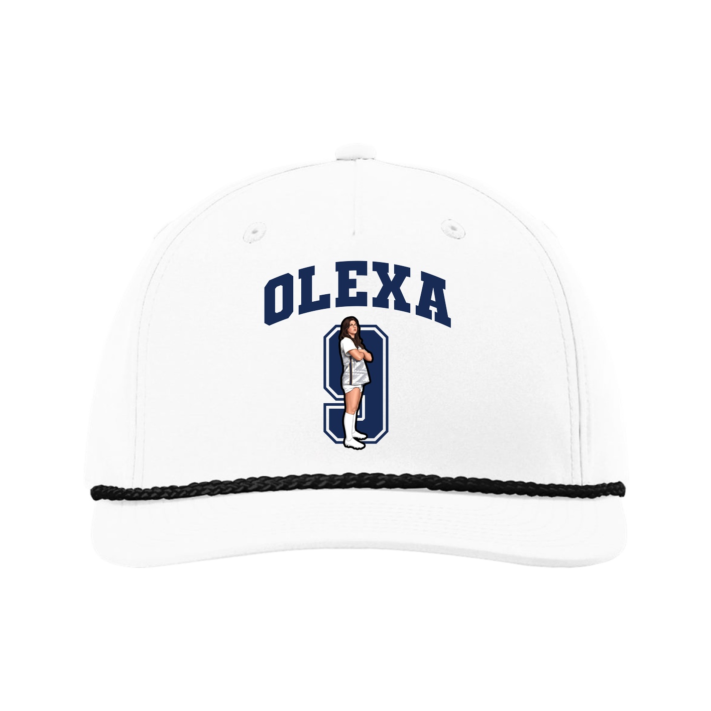 Five-Panel Classic Rope Cap — Number in White