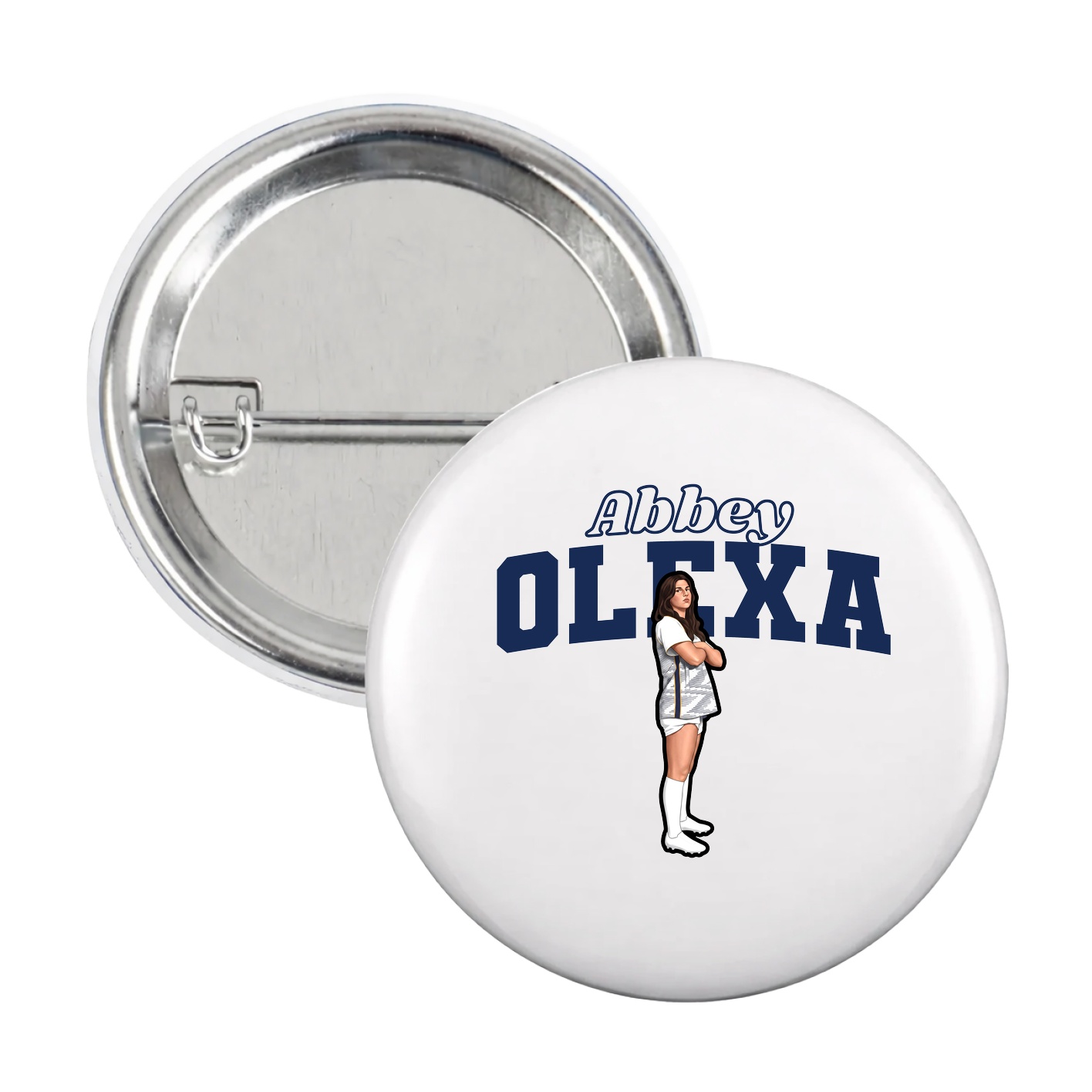Game Day Button — Name Arch in White