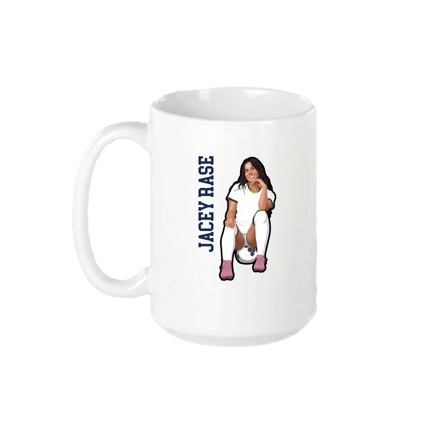 15oz Coffee Mug — Name Vertical in White