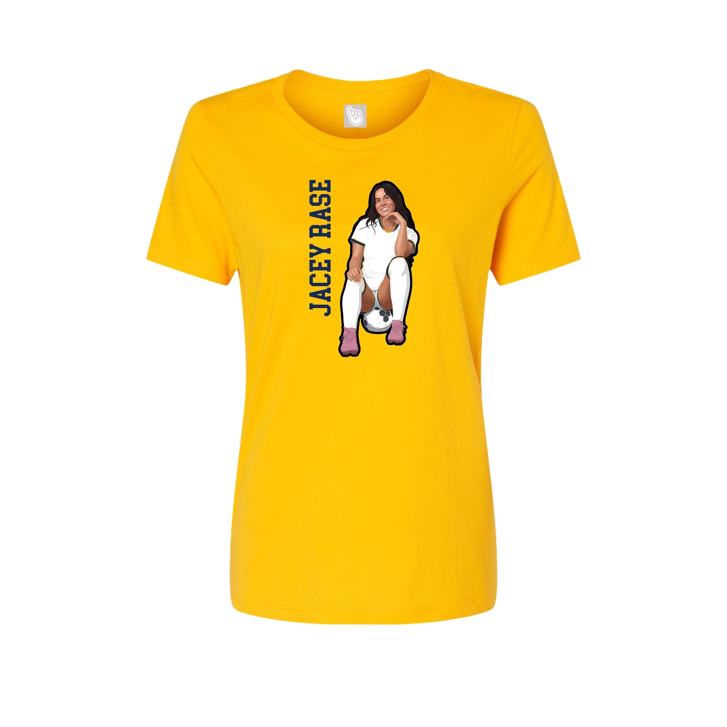 Fitted Women's Tee — Name Vertical in Gold