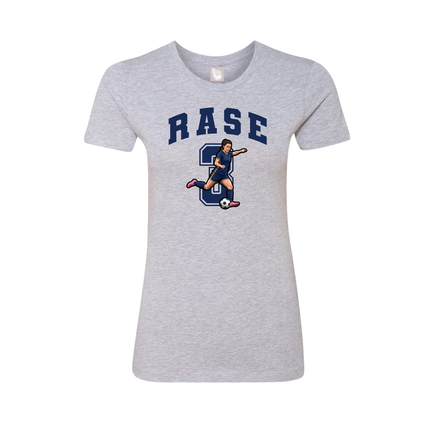 Fitted Women's Tee — Number in Grey