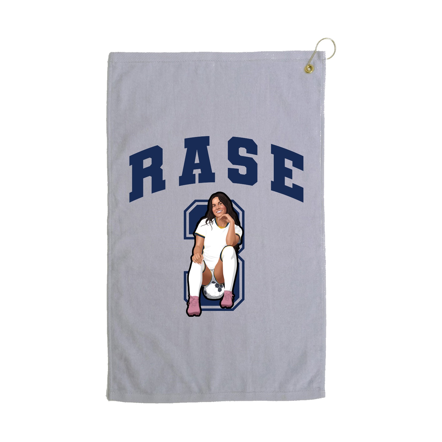 Golf Towel — Number in Grey