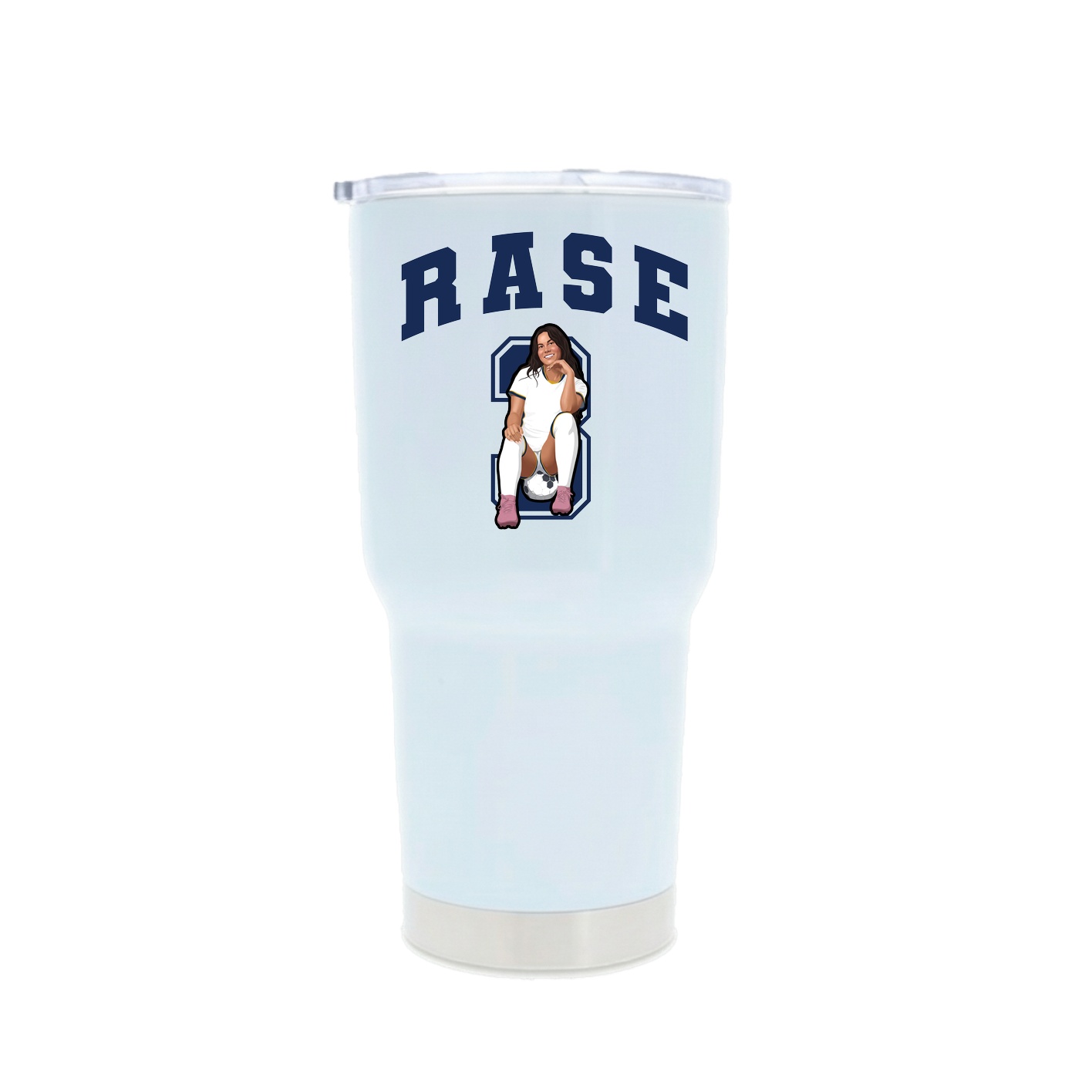 30oz Stainless Steel Tumbler — Number in White