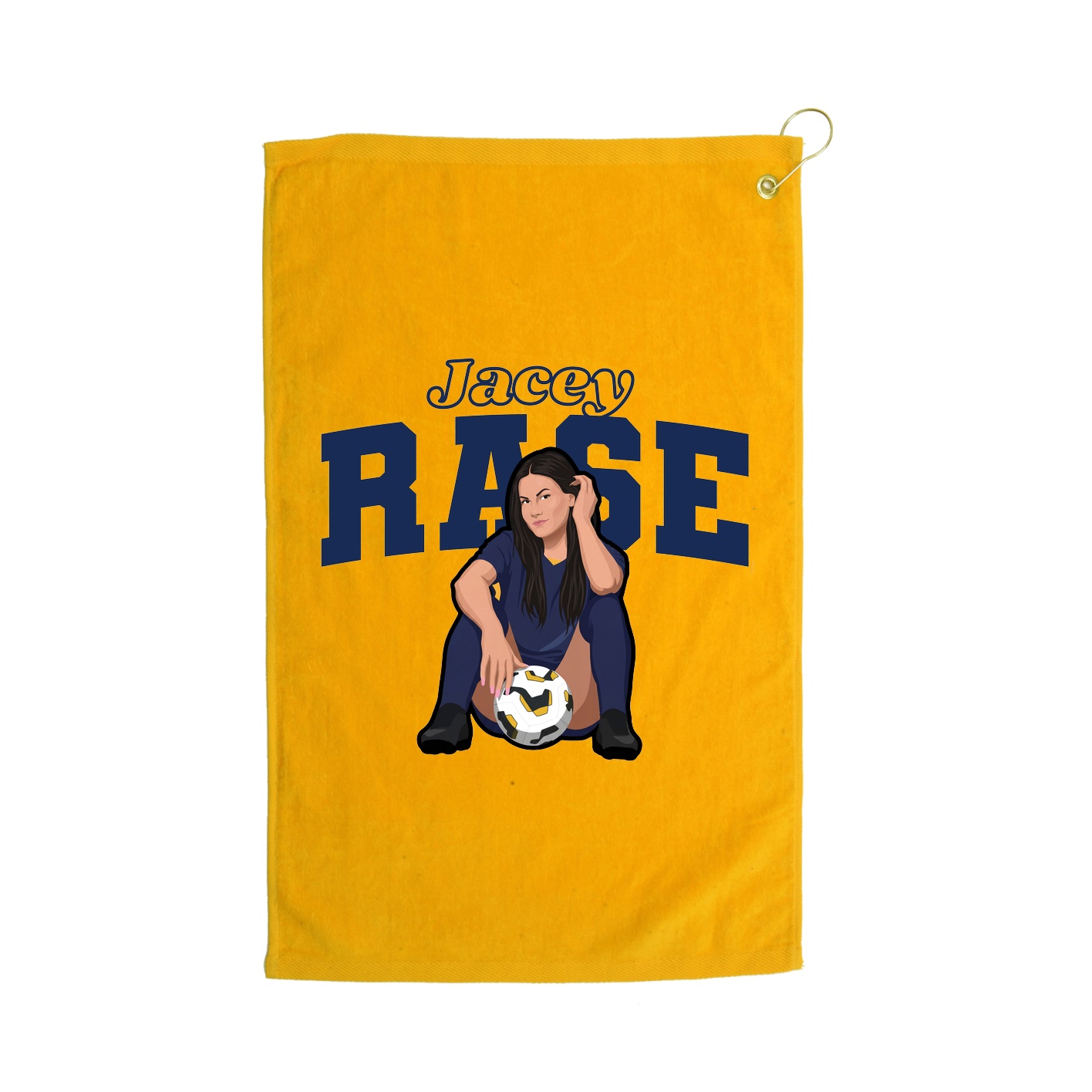 Golf Towel — Name Arch in Gold