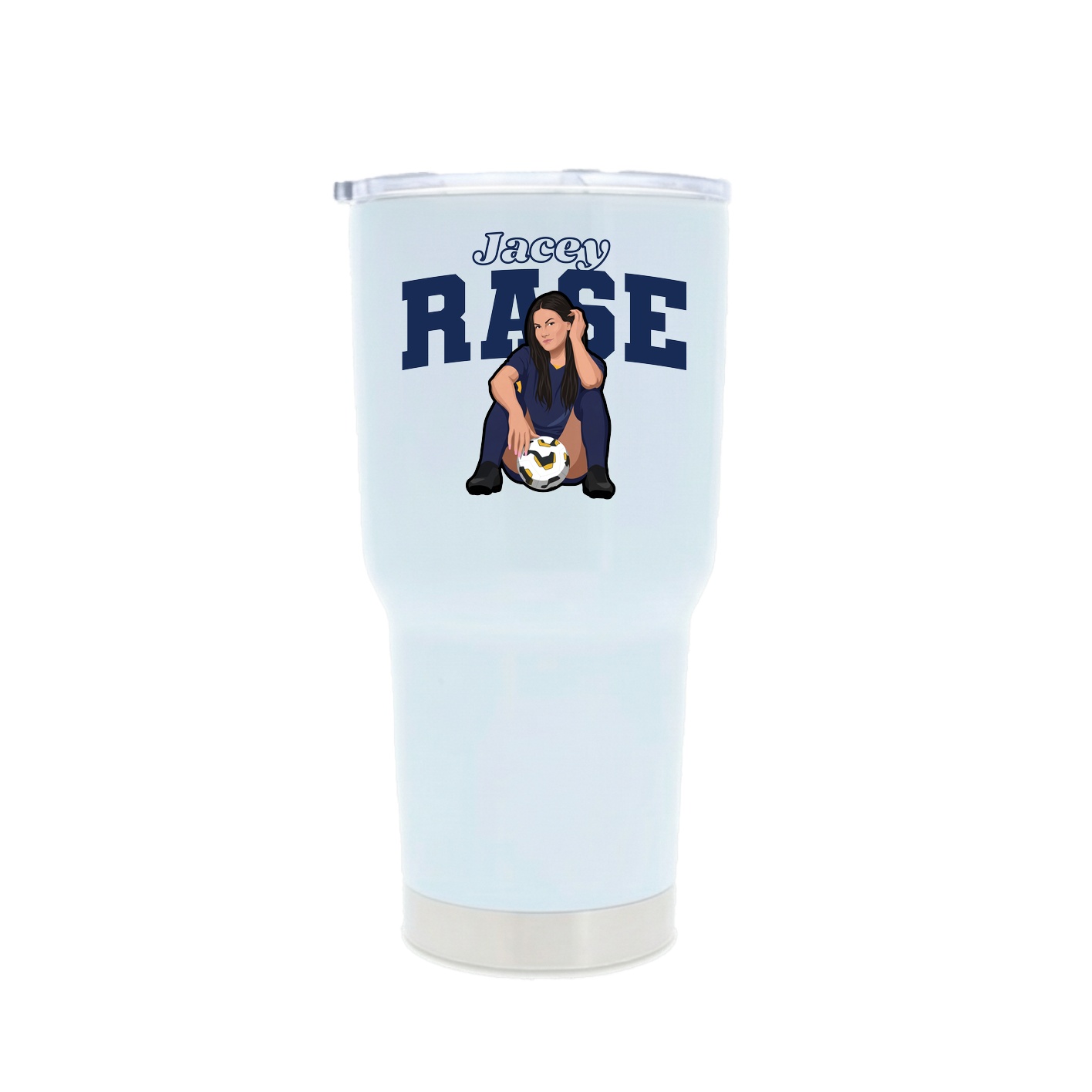 30oz Stainless Steel Tumbler — Name Arch in White