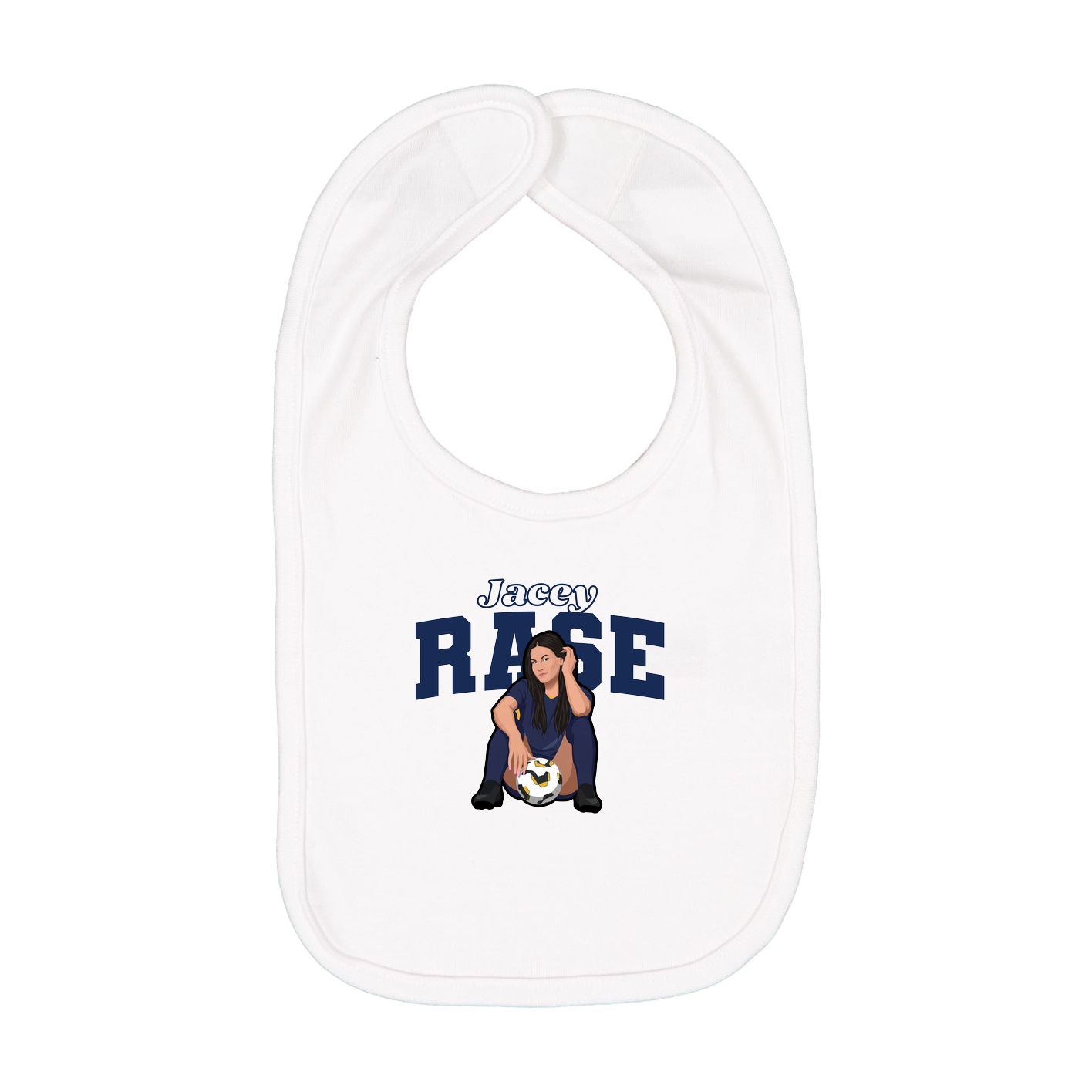 Infant Bib — Name Arch in White