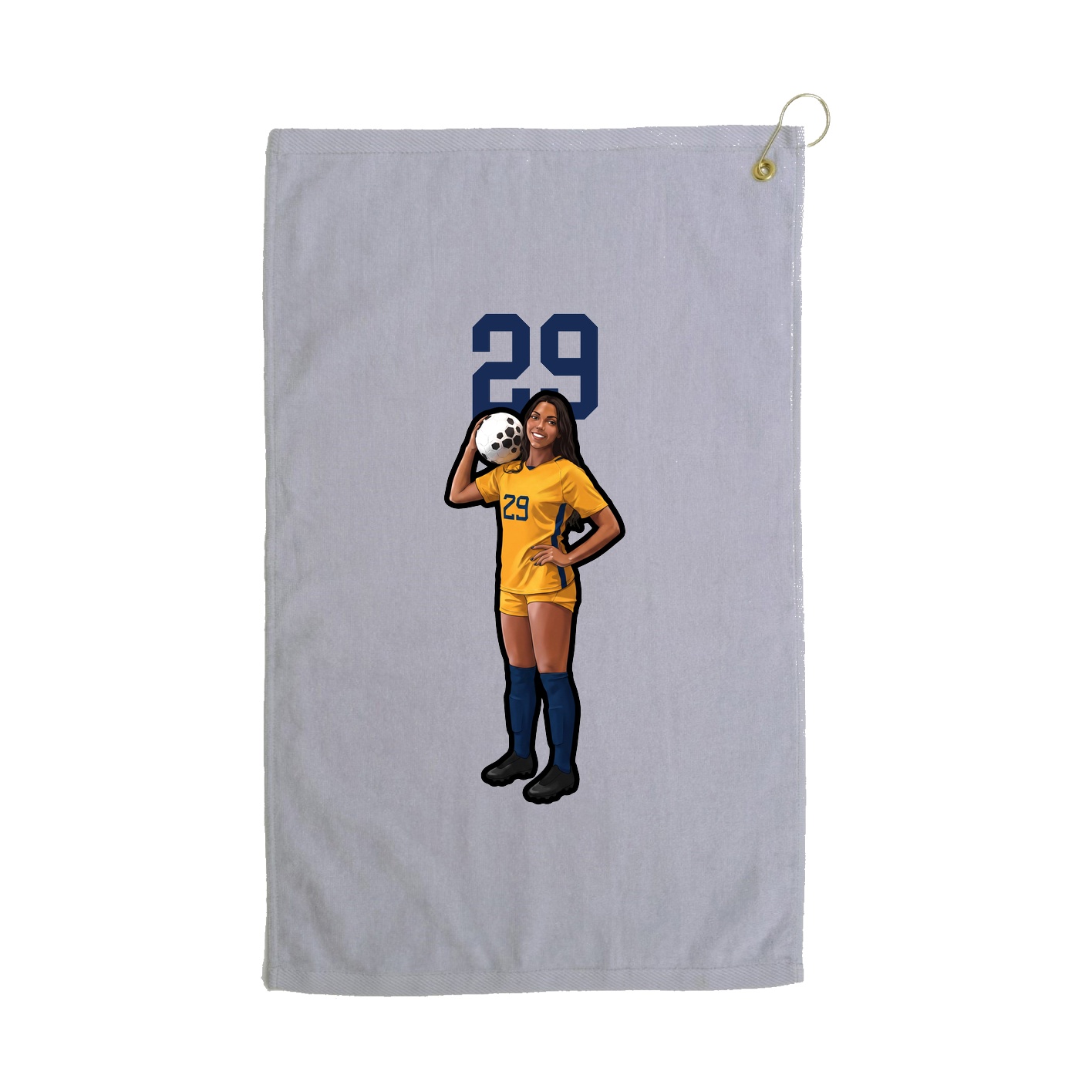 Golf Towel — Number Top in Grey