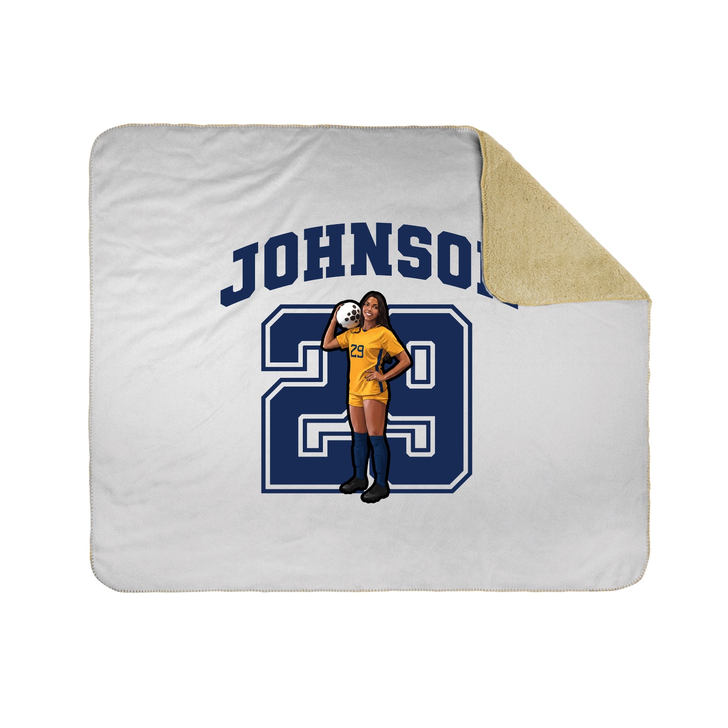 Throw Blanket — Number in White