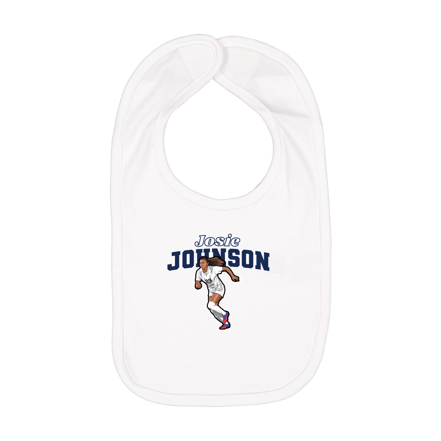 Infant Bib — Name Arch in White