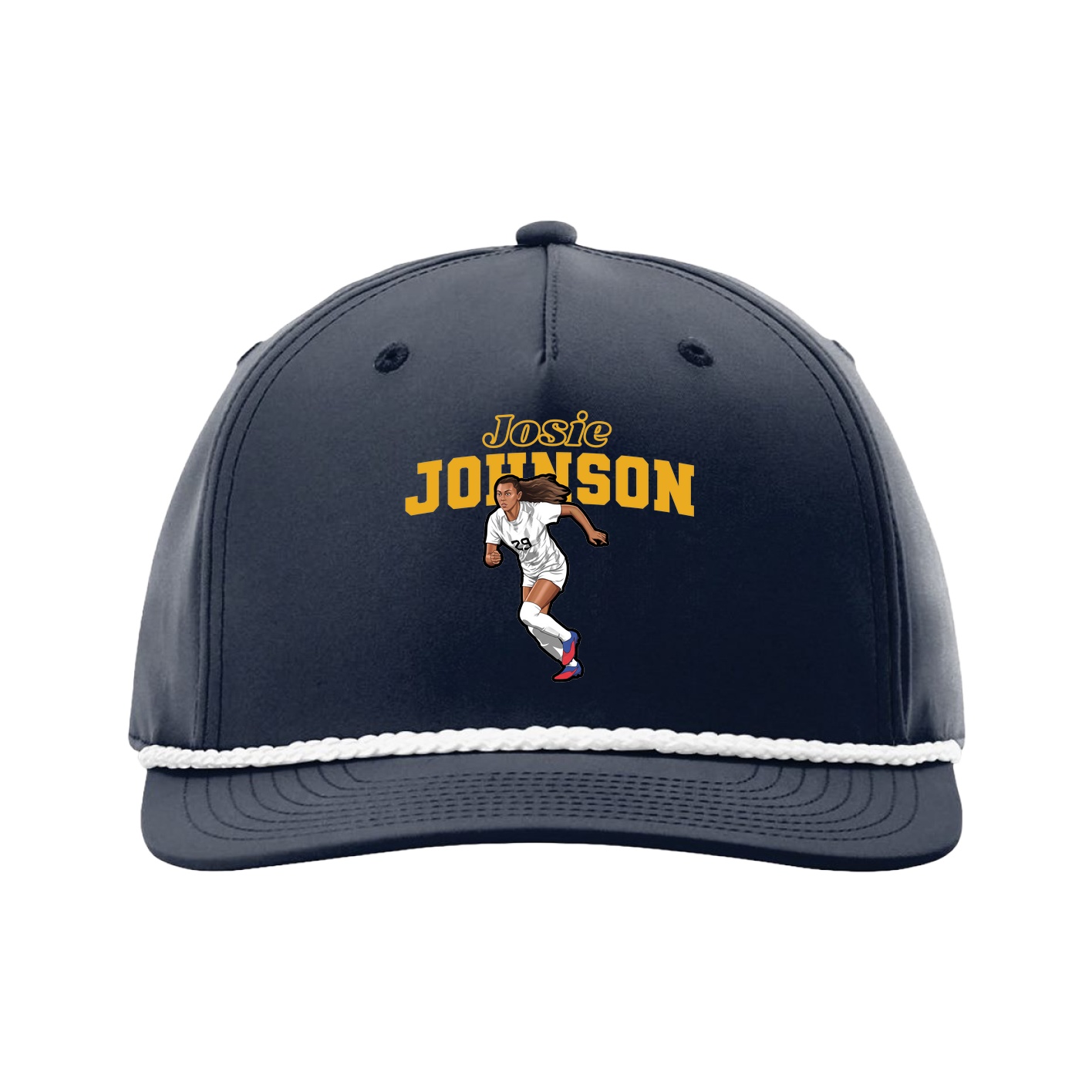 Five-Panel Classic Rope Cap — Name Arch in Navy