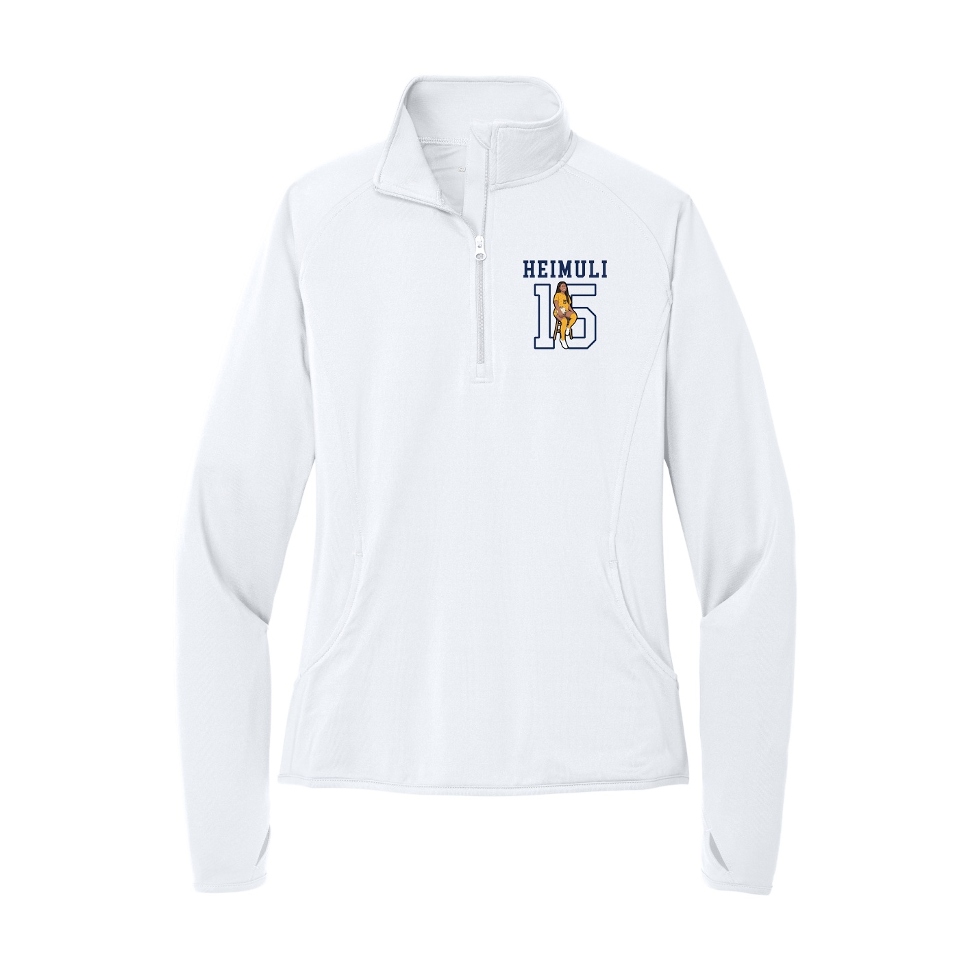 Women's Q-Zip Pullover — Shirsey in White