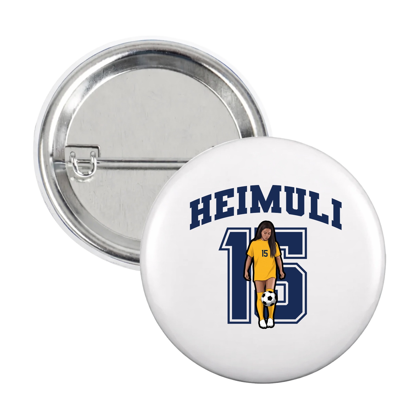 Game Day Button — Number in White