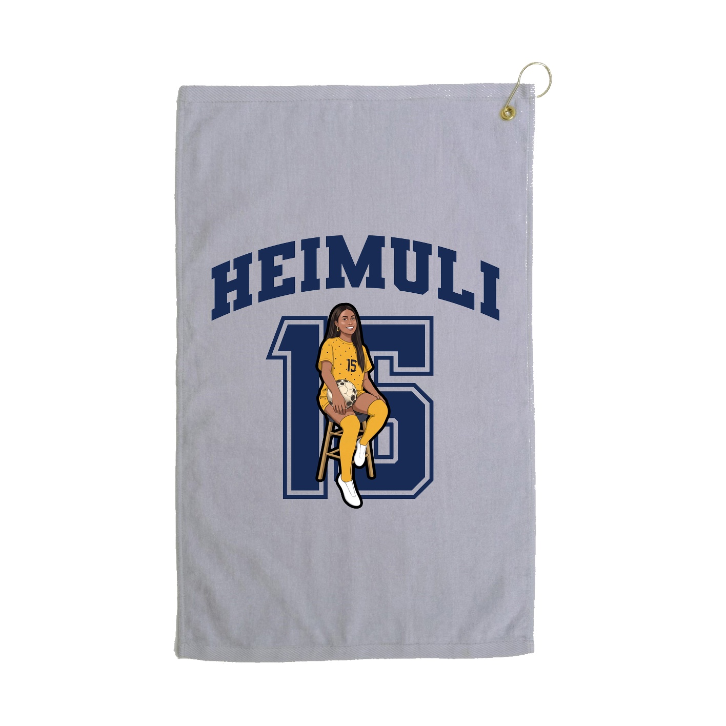 Golf Towel — Number in Grey