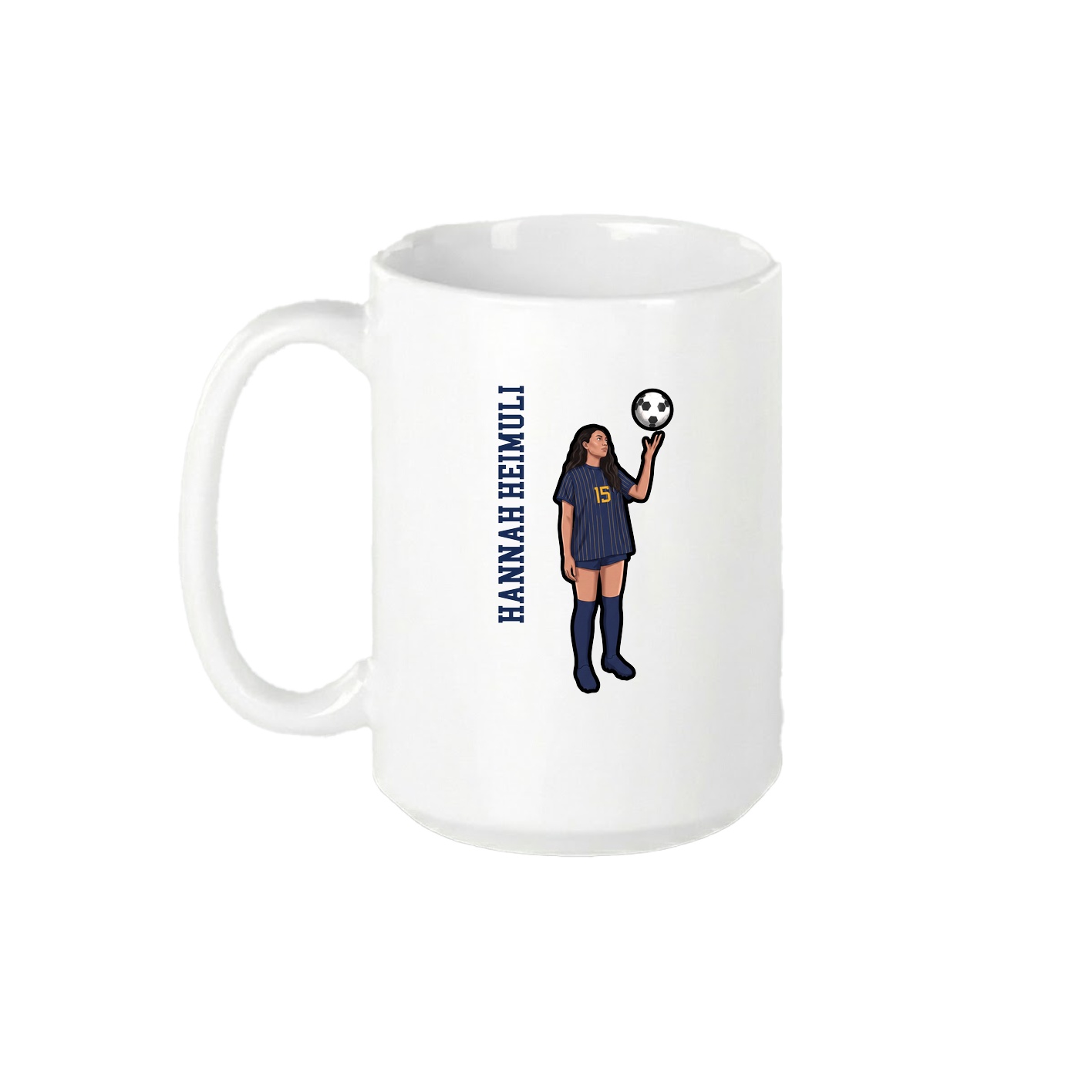 15oz Coffee Mug — Name Vertical in White