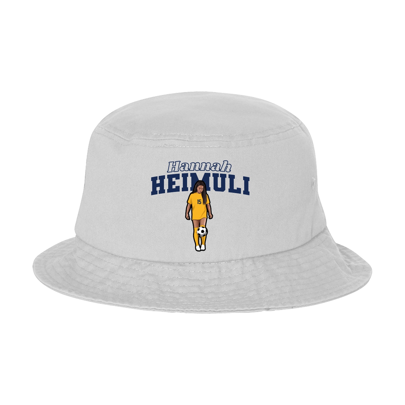 Bucket Cap — Name Arch in White