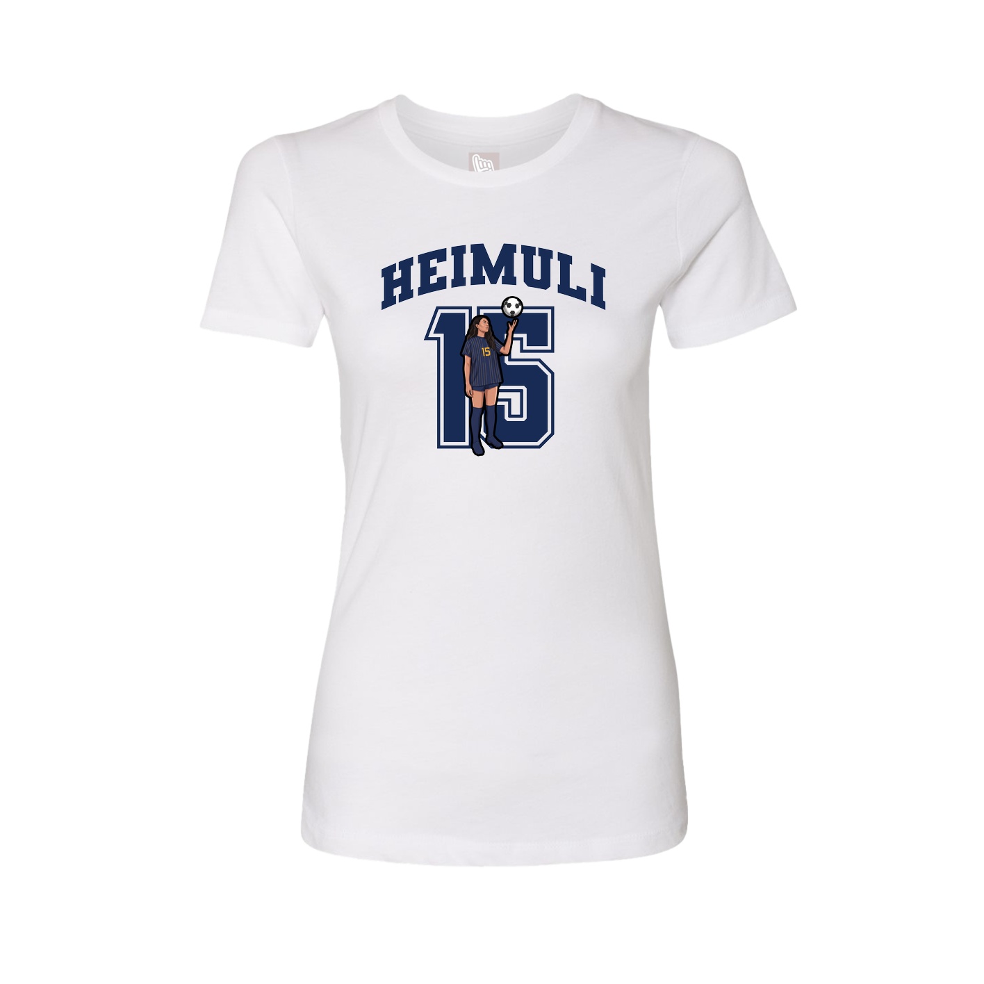 Fitted Women's Tee — Number in White