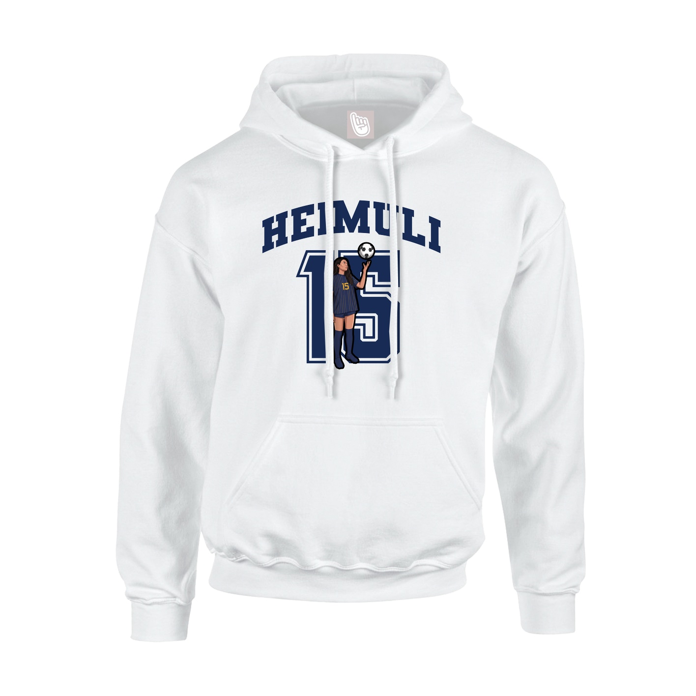 Youth Hoodie — Number in White