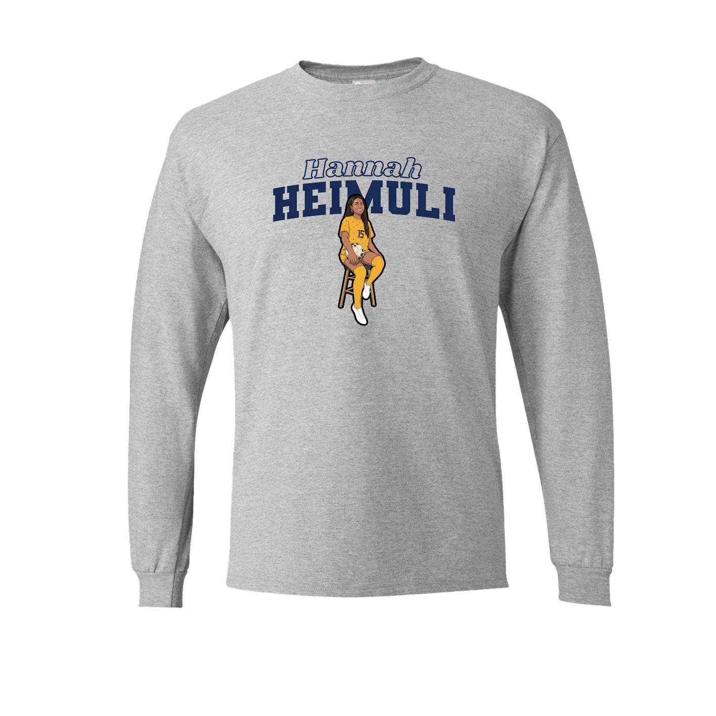 Long Sleeve Tee — Name Arch in Grey