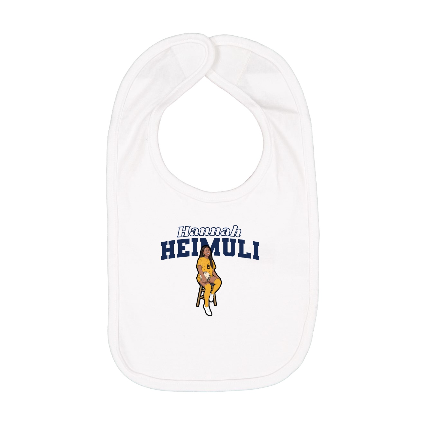 Infant Bib — Name Arch in White
