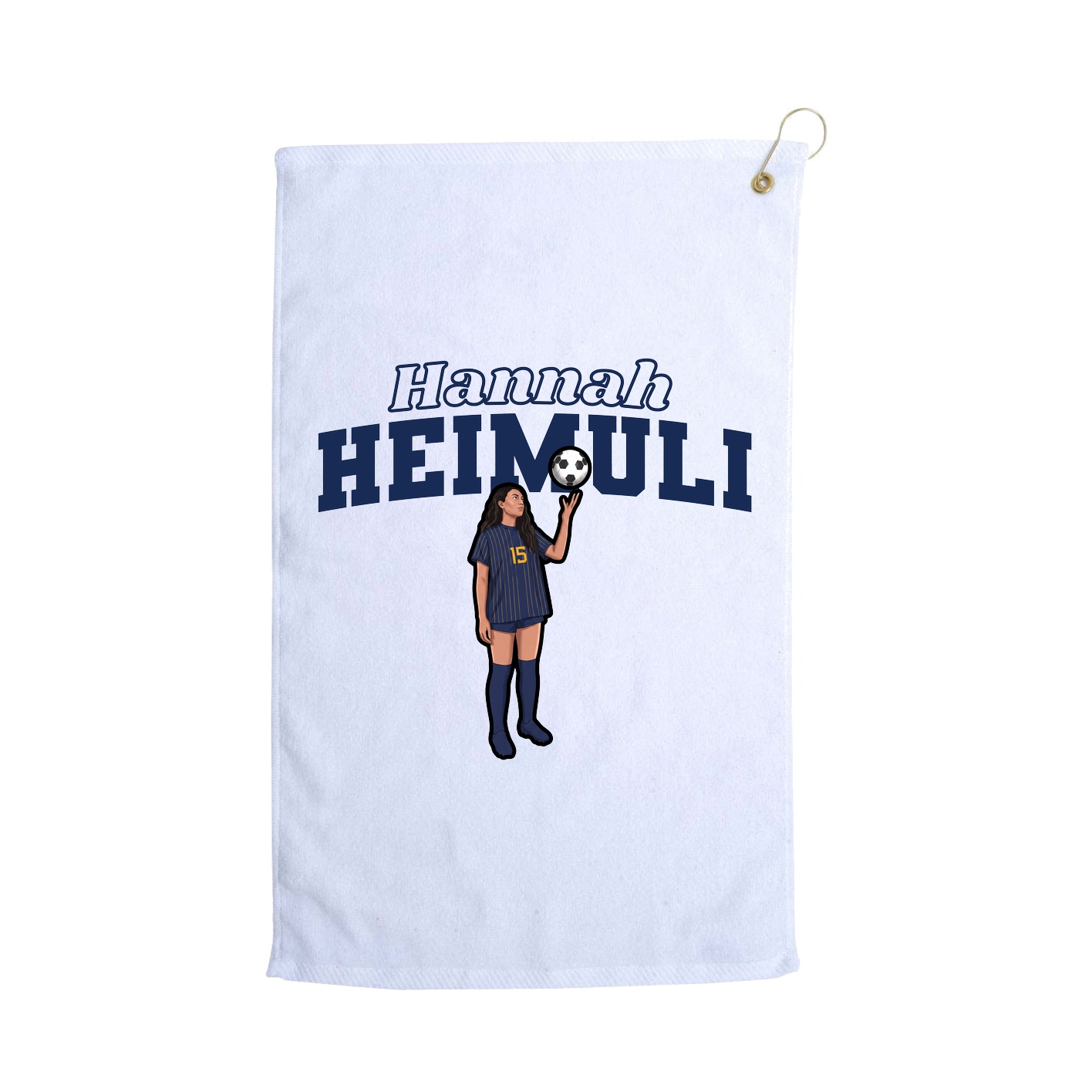 Golf Towel — Name Arch in White
